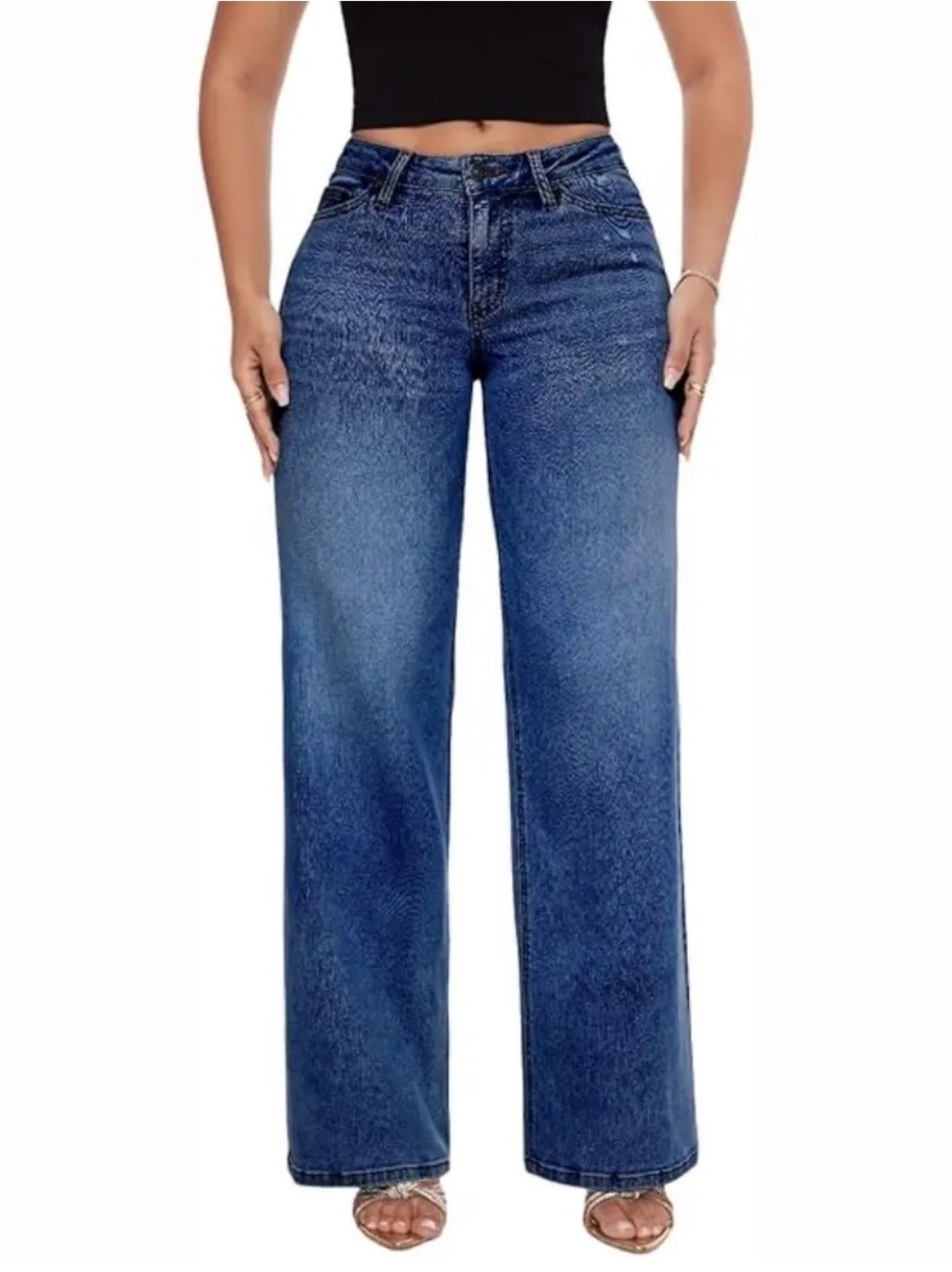 BootyLift™ Mid-Low Rise Stretch Wide-Leg Jeans